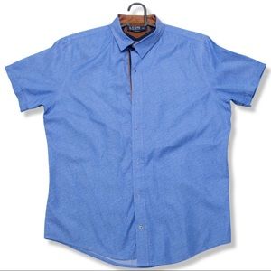 Blue Short Sleeve Button Up